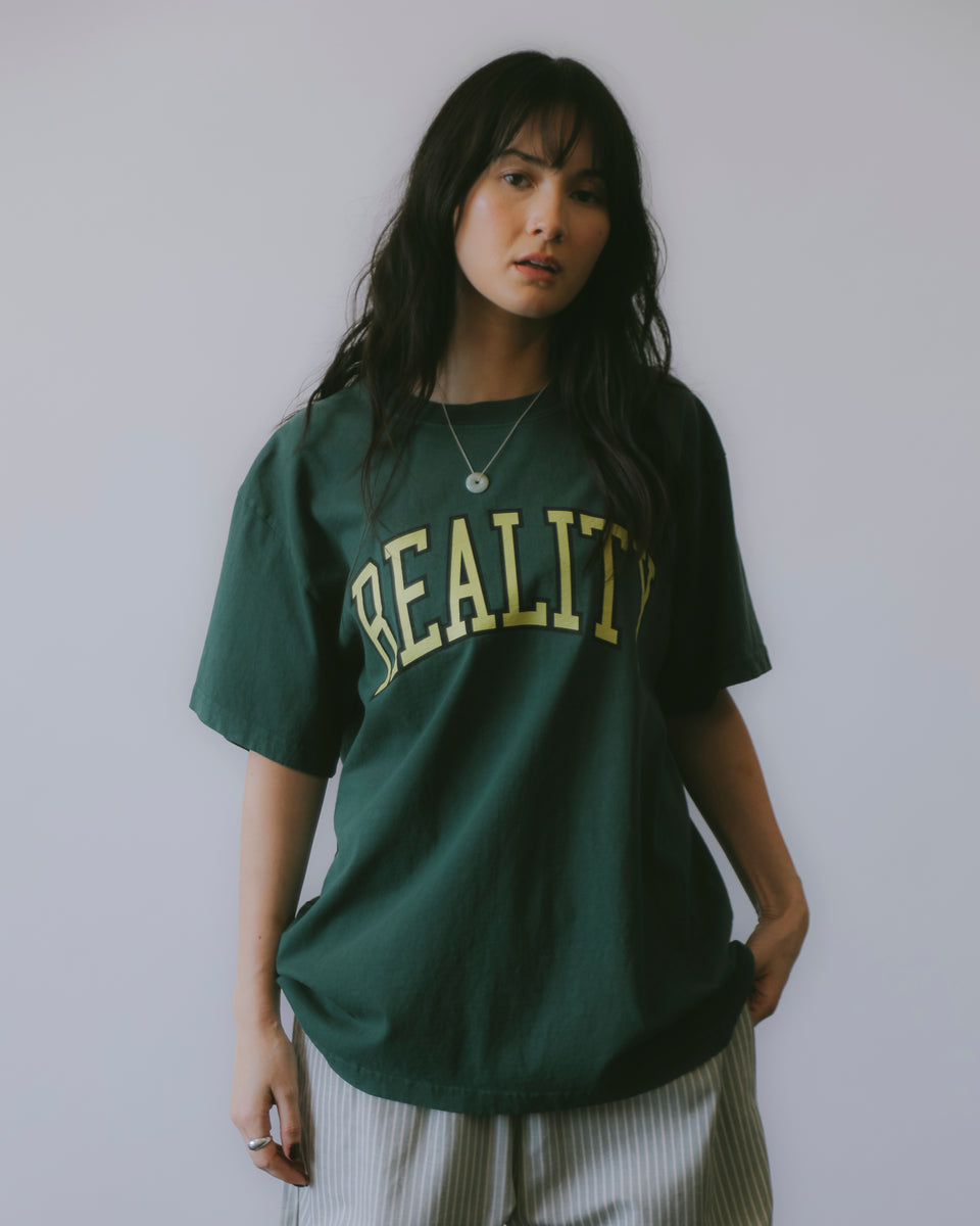 "REALITY" Standard Fit Tee - Forest Green