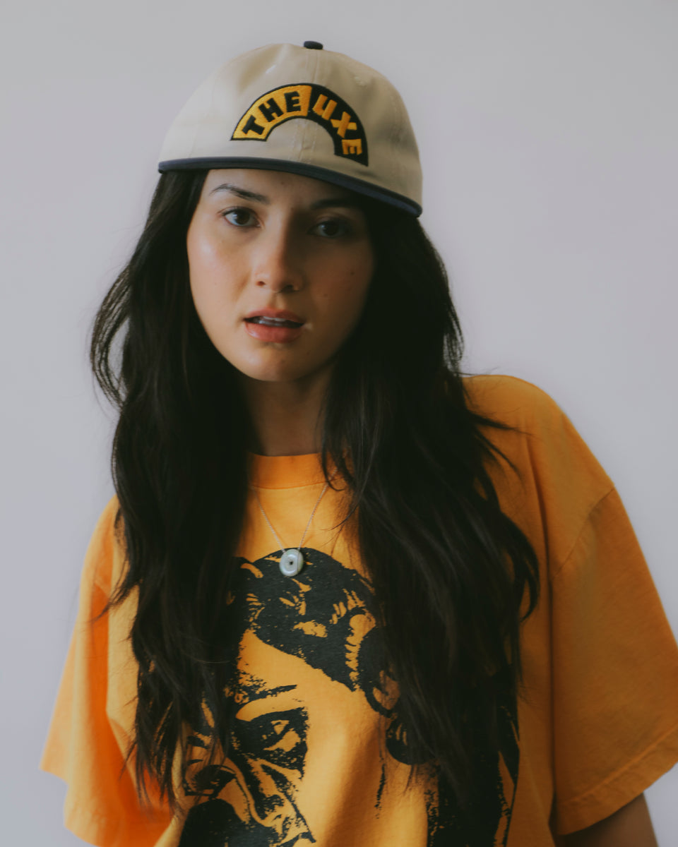 "UXE ACID" 6 PANEL CAP - Bone/Navy