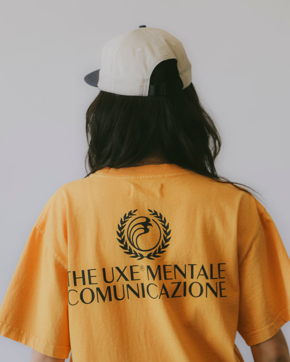 "UXE ACID" 6 PANEL CAP - Bone/Navy