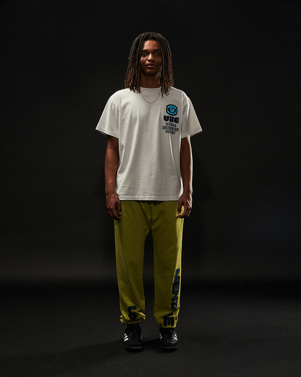 "COMUNICAZIONE" Standard Fit Short Sleeve Tee - Washed Grey