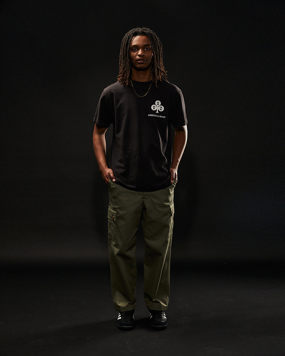 "MAIL ORDER WAREHOUSE" Standard Fit Tee - Washed Black