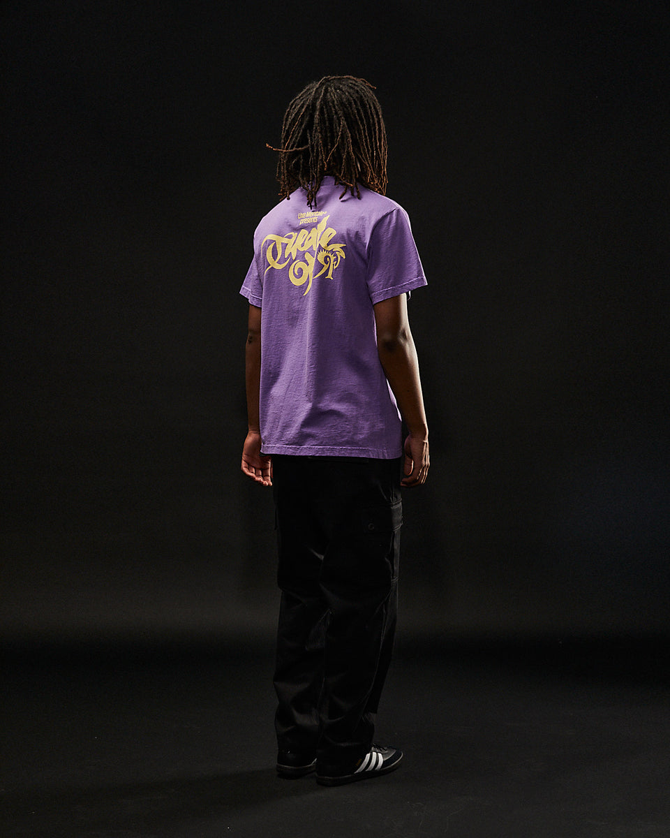 "THEATER OF REALITY"  Standard Fit Tee - Washed Purple