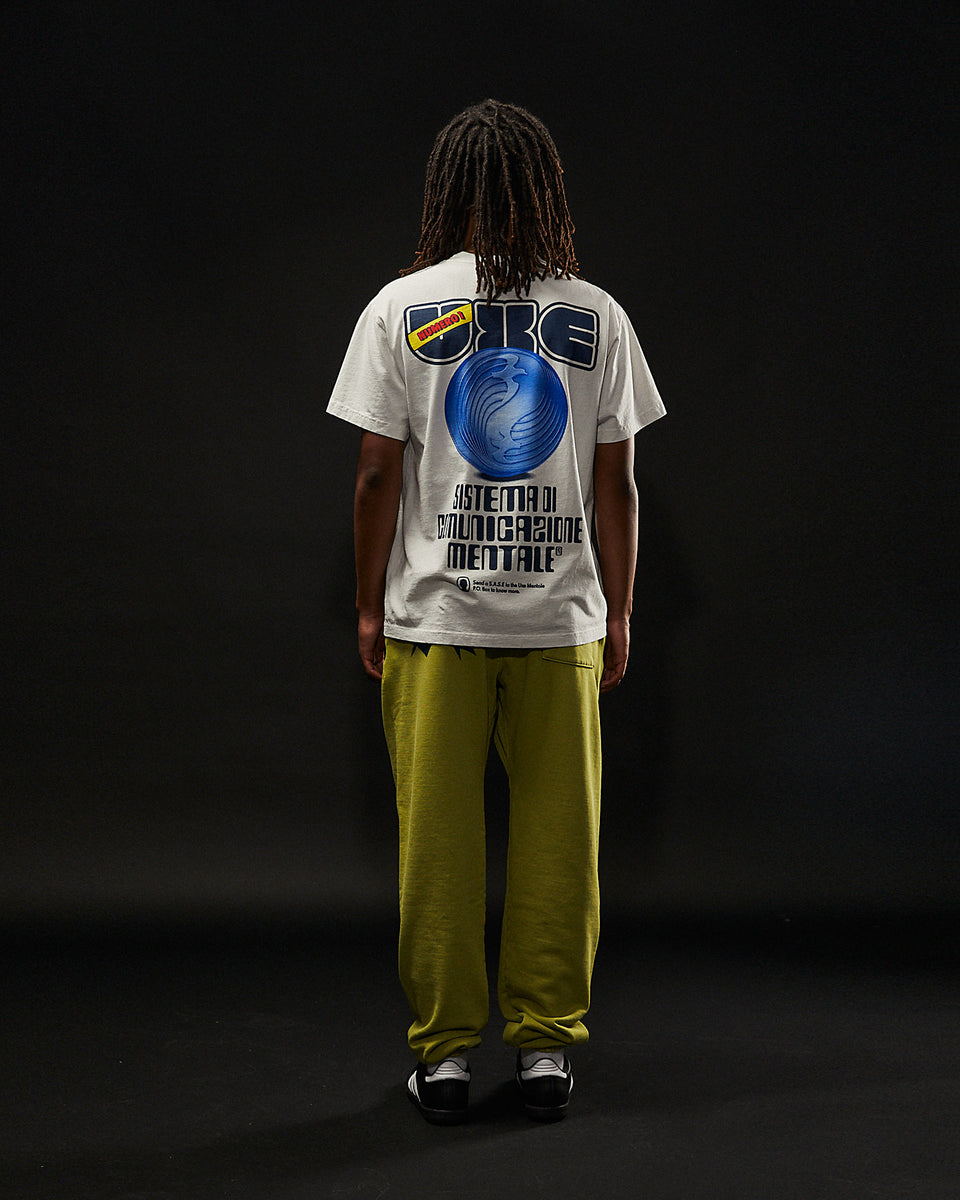 "COMUNICAZIONE" Standard Fit Short Sleeve Tee - Washed Grey