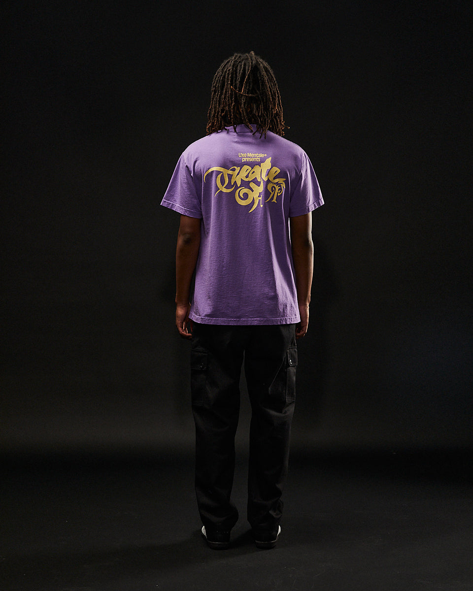 "THEATER OF REALITY"  Standard Fit Tee - Washed Purple