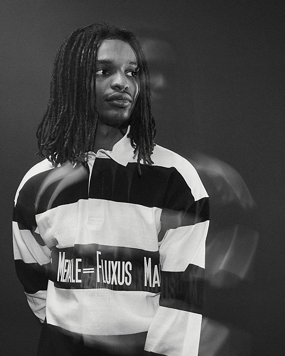 "FLUXUS MACHINE" Rugby Shirt - Black/White