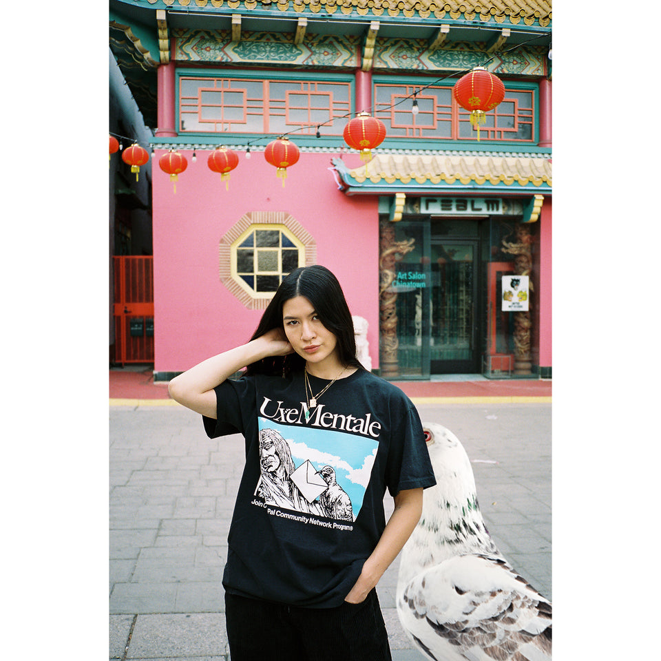 "PEN PAL COMMUNITY" Tee - Washed Black