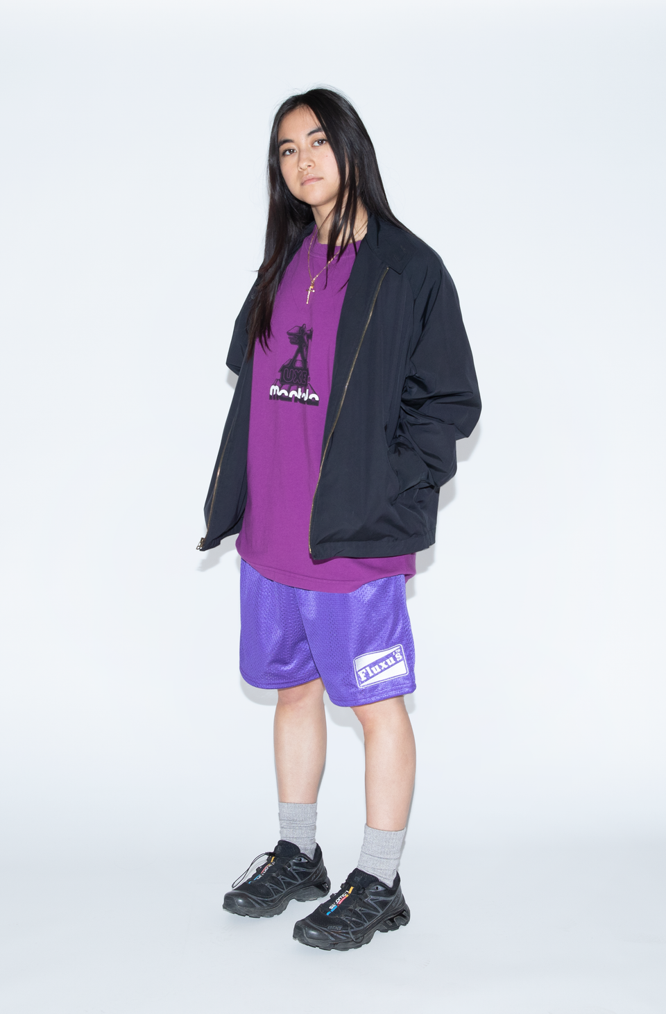 "UKSE MENTALE" Standard Fit Tee - Washed Purple