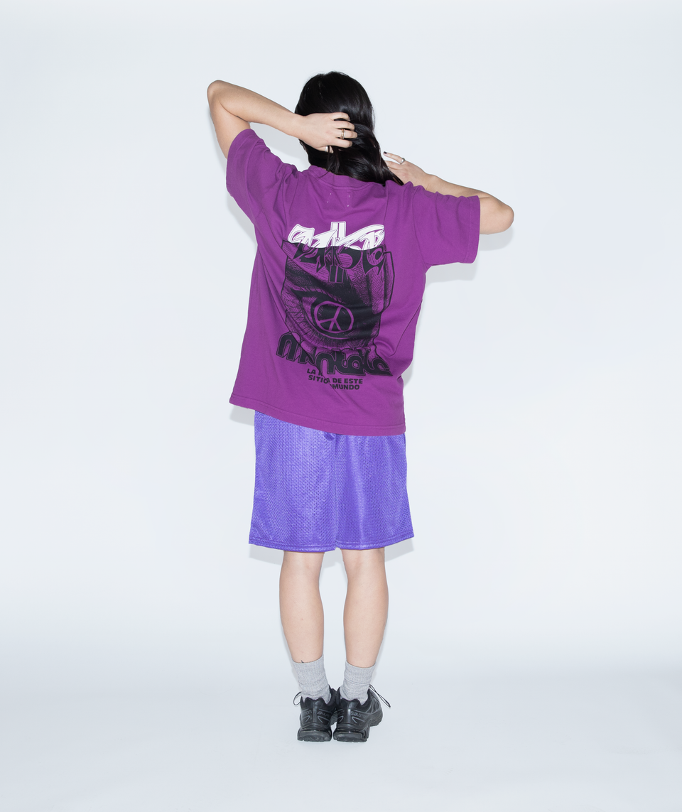 "UKSE MENTALE" Standard Fit Tee - Washed Purple