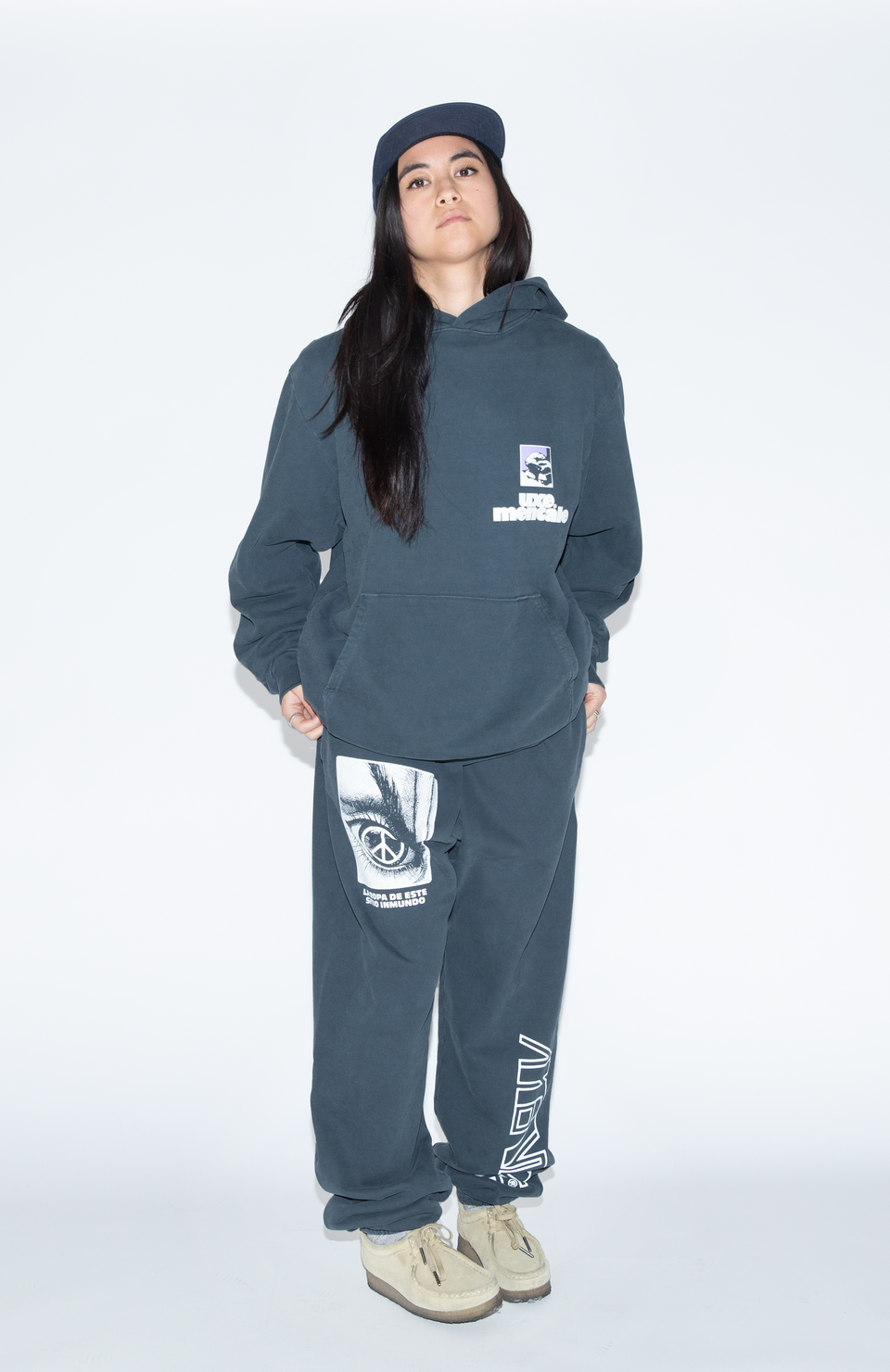 "UKSE MENTALE" Sweatpants - Washed Grey