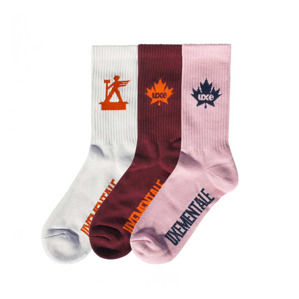 "FALL SEASON" Socks - Set of 3 - Multi-Color