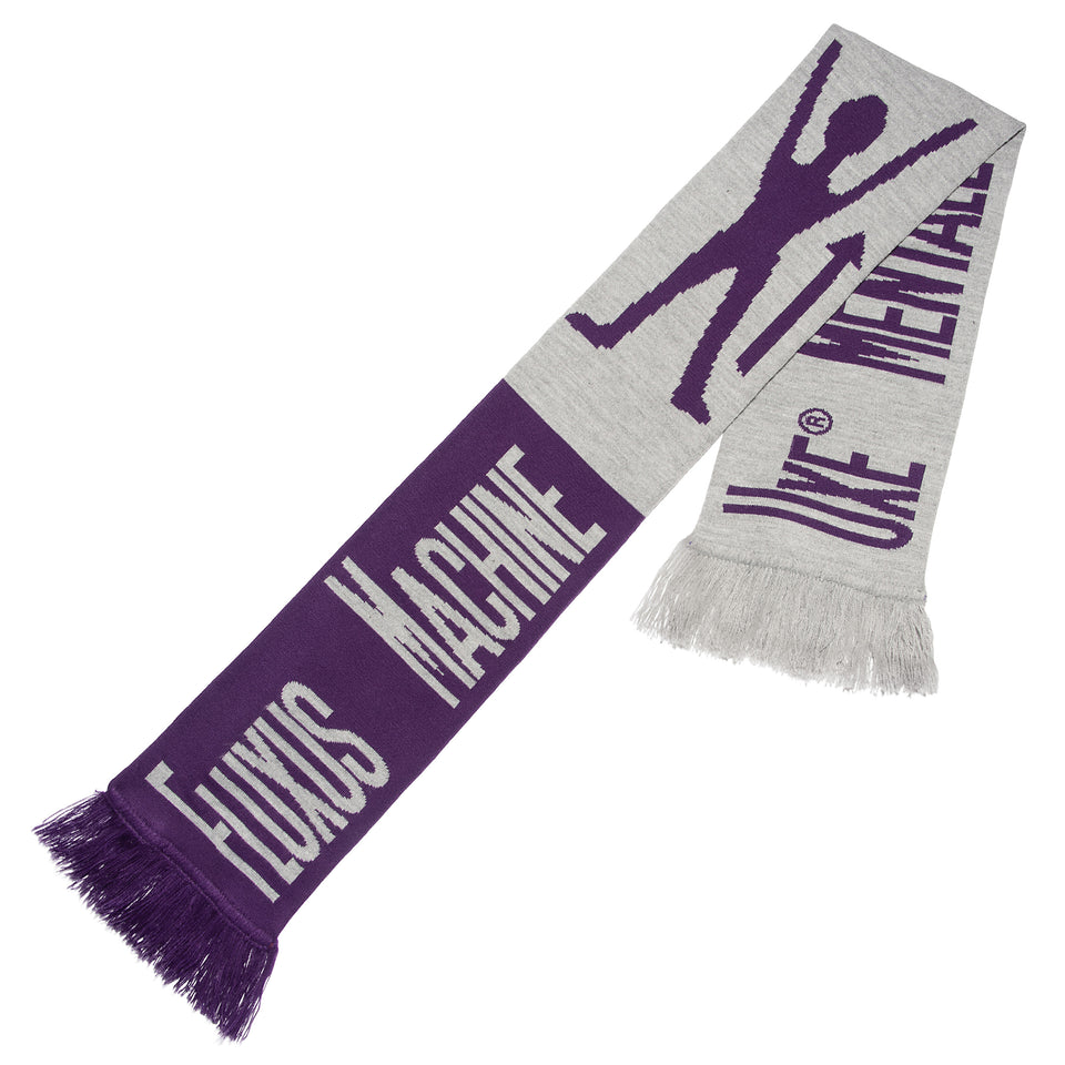 "FLUXUS MACHINE" Knit Scarf - Grey/Purple