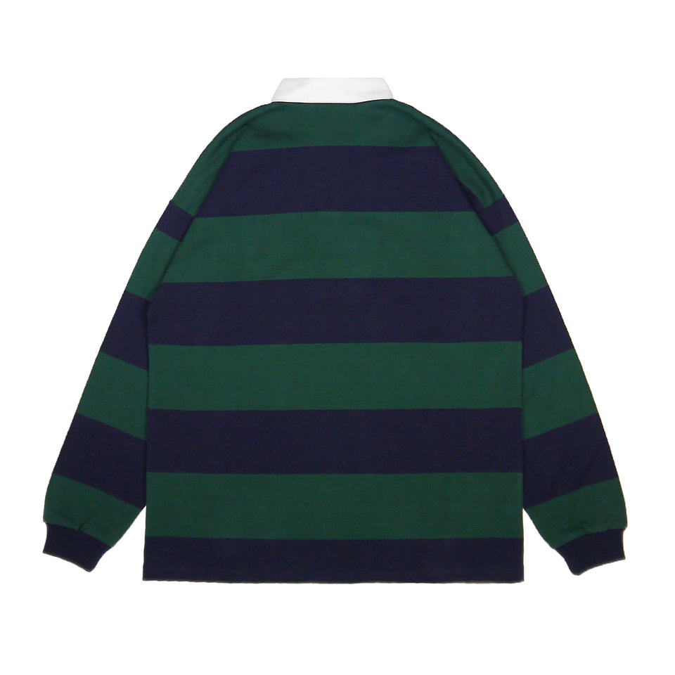 "FLUXUS MACHINE" Rugby Shirt - Green/Navy