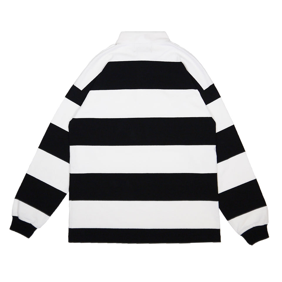 "FLUXUS MACHINE" Rugby Shirt - Black/White