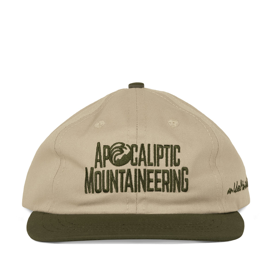 "APOCALIPTIC MOUNTAINEERING" 6 PANEL CAP - Sand/Olive