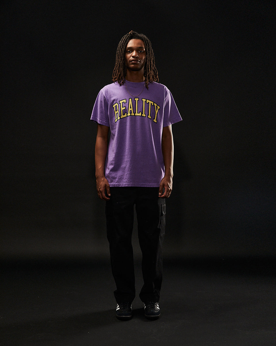 "THEATER OF REALITY"  Standard Fit Tee - Washed Purple