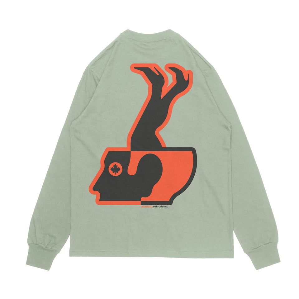 "HEELS" Standard Long Sleeve Tee - Sage