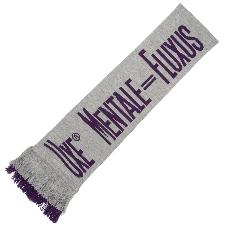 "FLUXUS MACHINE" Knit Scarf - Grey/Purple